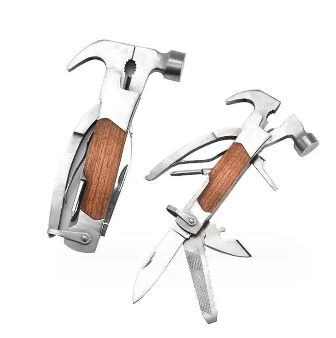 Innovation Gift Wood Handle 9  in 1  Claw Hammer Multitool Pliers Multi Tool Multitool