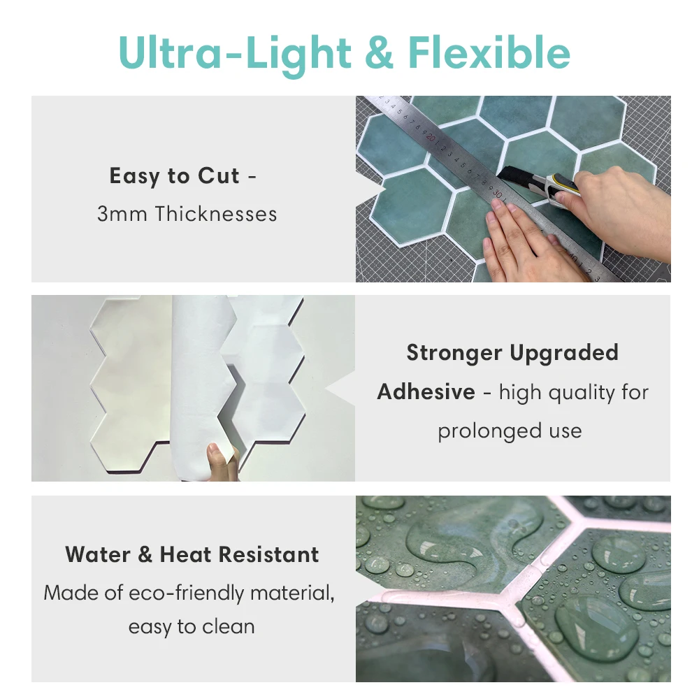 1/10 قطعة لوحة حائط ثلاثية الأبعاد قابلة للتقشير والالتصاق، غطاء جدار ديكور المنزل، ديكور على الطراز الشعبي، مقاومة للماء، سهلة التركيب. #5