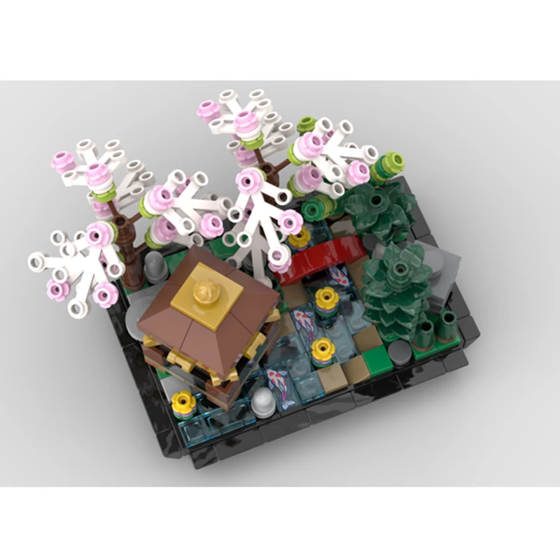 mini garden building kit tree bricks park block garden brickset building blocks medieval village Modular Fairy Tale world