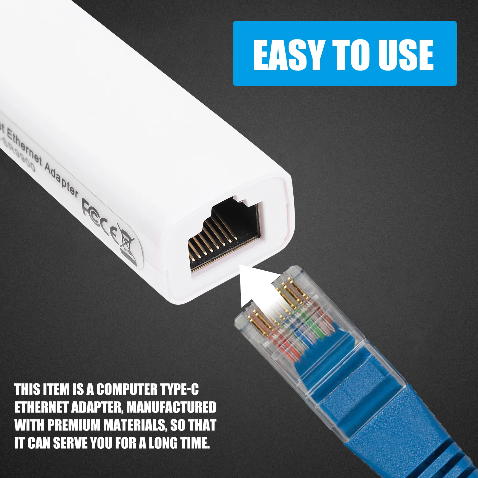 

USB-C Ethernet Network Cable Converter USB Ethernet Laptop Network Cable Converter Computer 10 100Mbps Full Duplex Portable