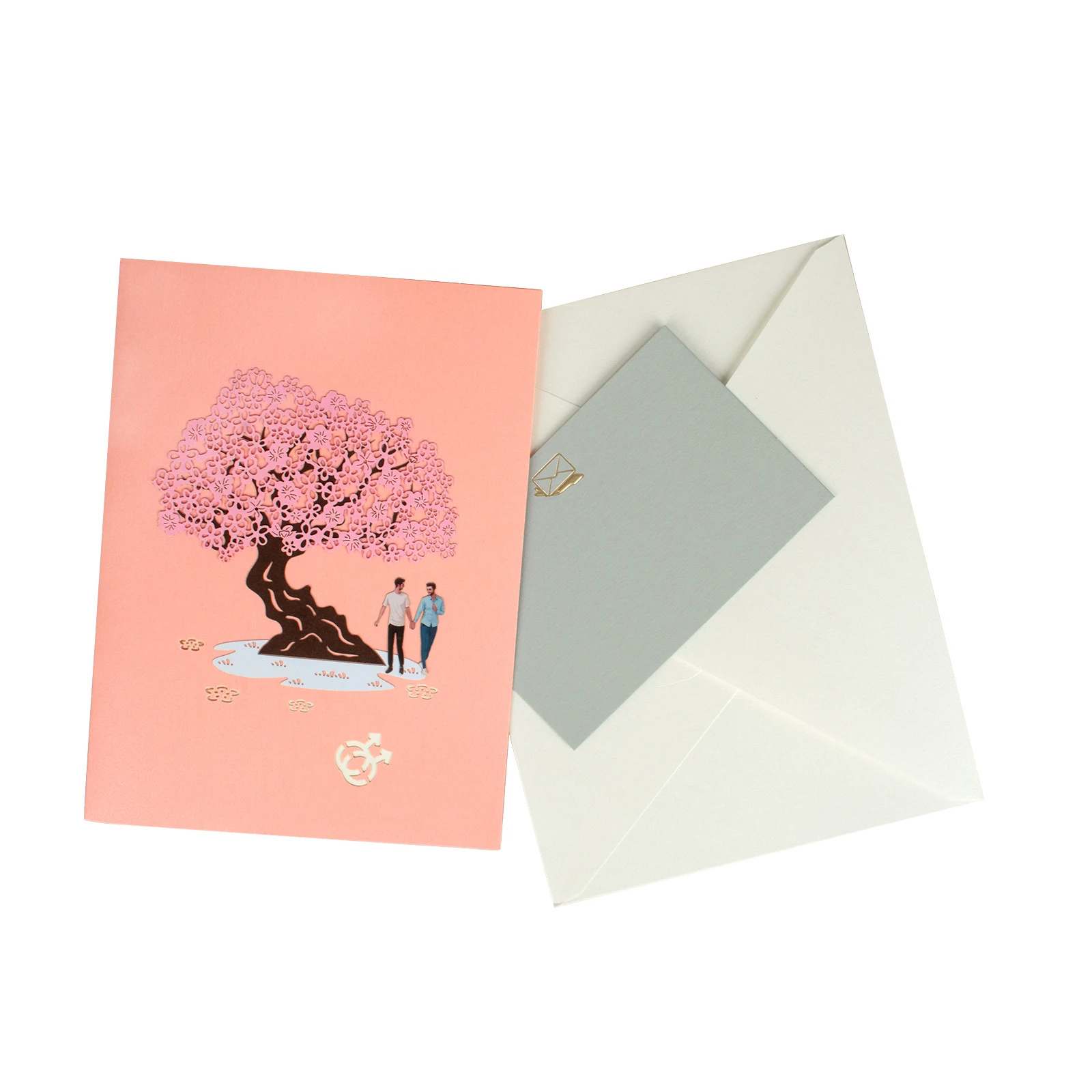 Gay Lesbian Pop Up Card for Same-sex Couple Anniversary Valentine\'s Day Wedding Gift