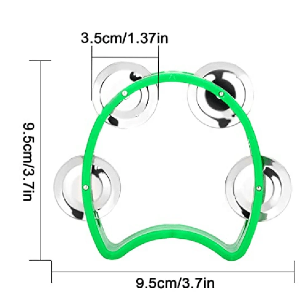 휴대용 벨 딸랑이 탬버린 타악기, 이중 금속 징글 어린이 뮤지컬 장난감, 4 개
