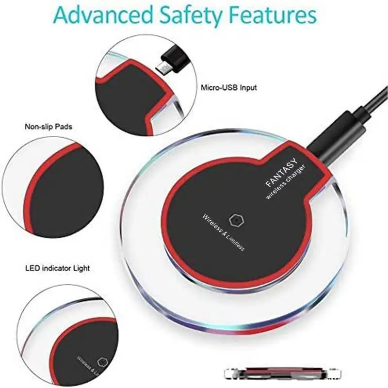 Cell Phone Wireless Charger Crystal Fast Charging Charger Station Hard Acrylic Compact Magnetic Charger For Stable Performance