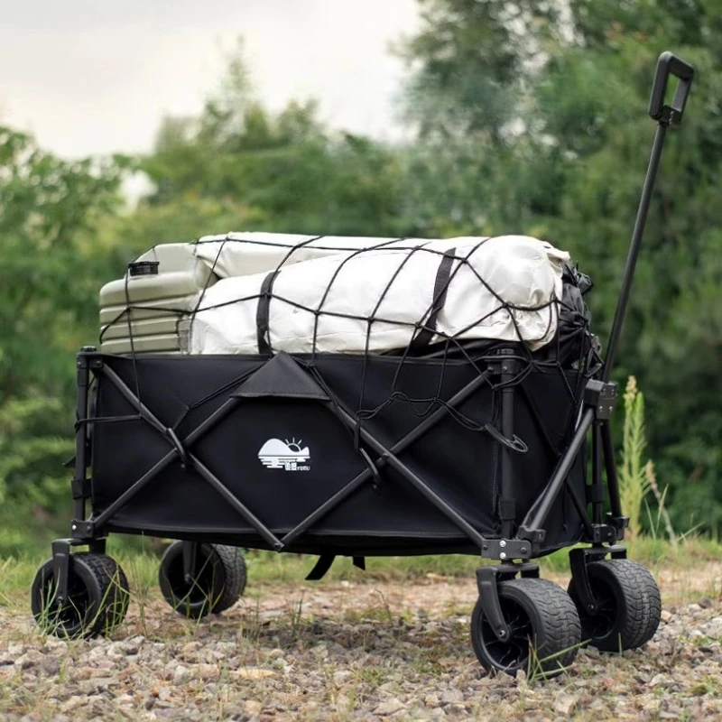 

Portable Foldable Camping Cart Thickened Wear-resistant Stable High Load-bearing Capacity Handcart Large Capacity Outdoor Tools