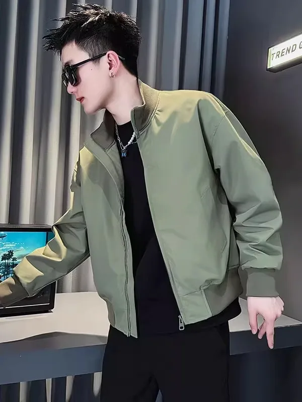 

Модная мужская куртка Jaet, весна-осень 2023, сезонная новинка, облегающая универсальная верхняя одежда с воротником-стойкой, модная молодежная одежда...