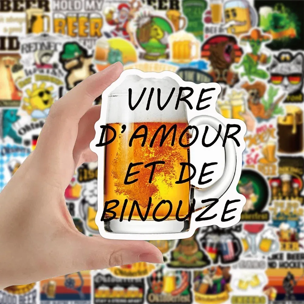 

100 шт., креативные наклейки с изображением пива, граффити, украшения, велосипедный компьютер, чемодан, чехол для телефона, настольный мотоцикл, скейтборд, забавные