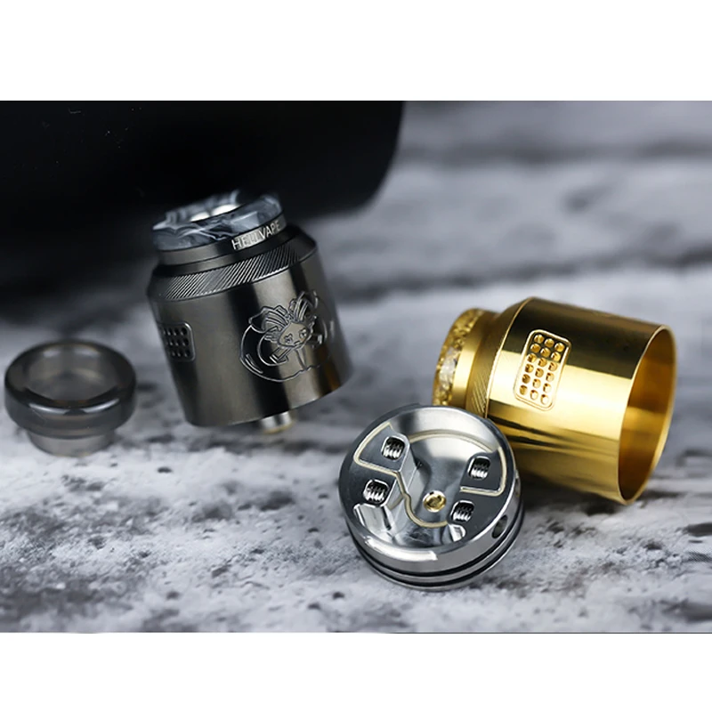 Original hellvape drop dead 2 rda tanque vape atomiz 24mm de diâmetro bobina dupla 810 ponta de gotejamento 510 rosca vaporizador de cigarro eletrônico