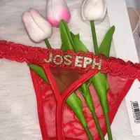 Custom Thong Name Customized Thongs Rhinestone Letters Lace Thongs Personalized Underwear Panties G-String Tanga Hotwife Gift