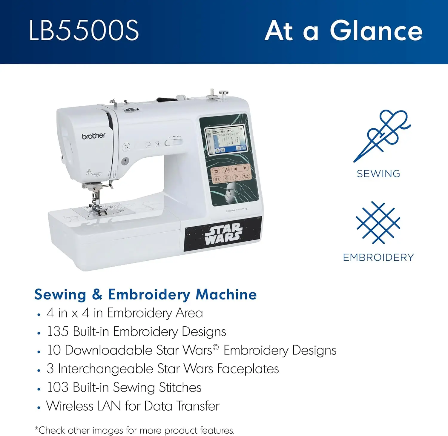 Lb5500S  2-In-1 Combo Sewing & Embroidery Machine