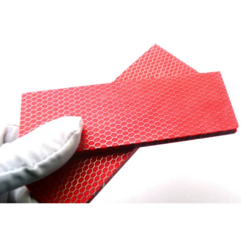 1PCS Red Snakeskin Honeycomb c-tek Resin papan untuk pisau taktis Shank grip DIY seni kerajinan Slingshot alat 120X40X8.5MM