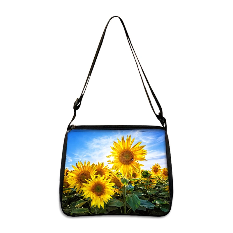 Red Poppy Flowers Daisy Prin Sunflower Print Shoulder Bag Women Tulip Handbags Casual Crossbody Bag Phone Holder Messenger Bags