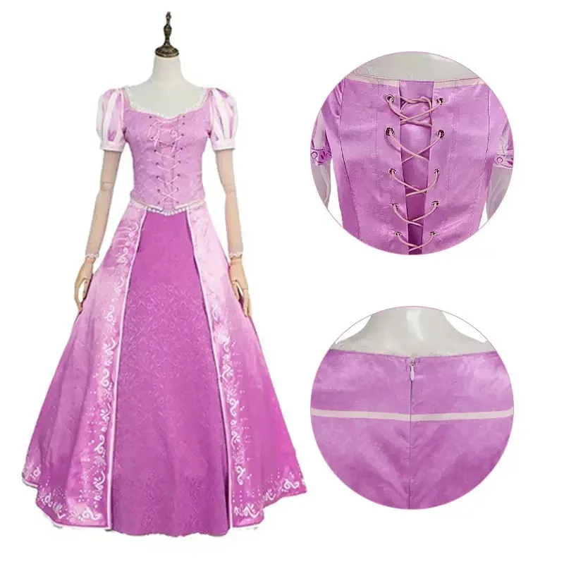 Didi 211 emaranhado rapunzel cosplay traje feminino princesa vestido roxo roupa halloween carnaval festa roupas peruca para adulto
