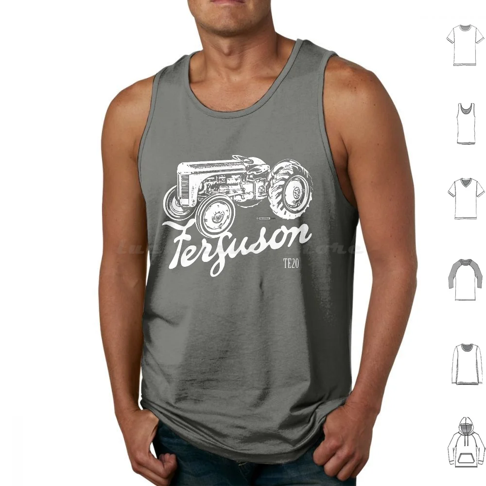 Classic Ferguson Te20 Script And Illustration Tank Tops Print Cotton Little Grey Fergie Ferguson Script Emblem Gr ? Tass