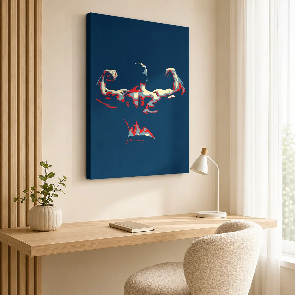 Gym Muscular Figure Silhouette Canvas Poster Custom Modern Aesthetic Canvas Wall Art for Bedroom Decor Ready to Hang Home Gift