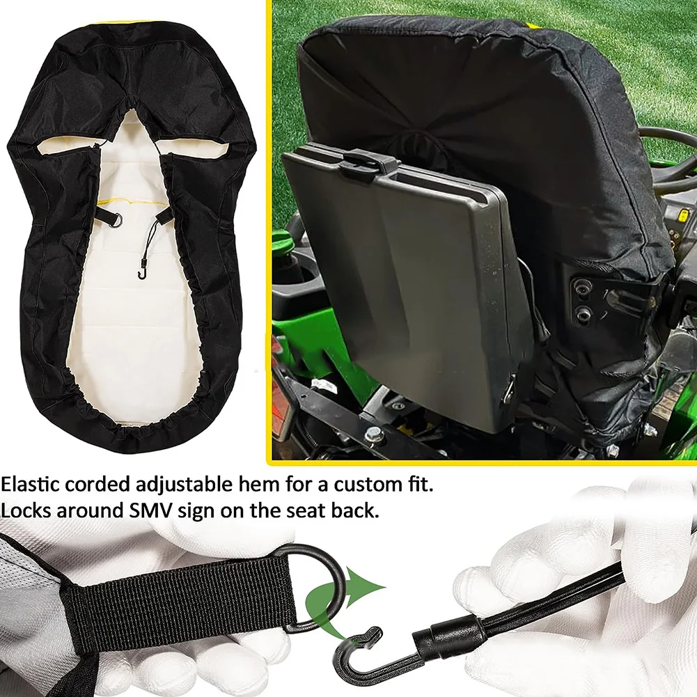 LP68694 Tractor Seat Cover 300D Oxford Fabric With Armrests For 1025R 2025R Compact Utility Lawn Mower Parts Replacement