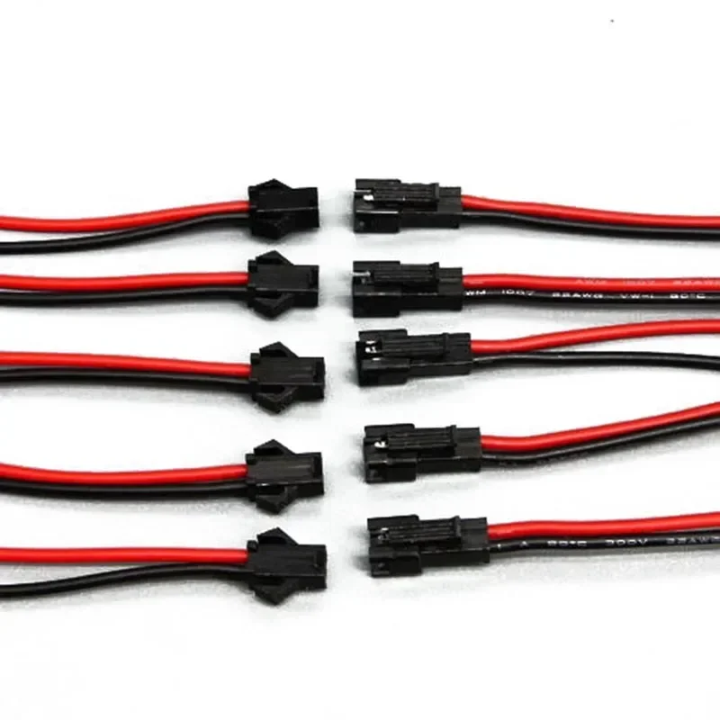 Eeatop 5/10 Pairs 2.54mm SM 2 Pin Connector Male Female Plug 24AWG Wire Cable Connectors For LED Strip Light