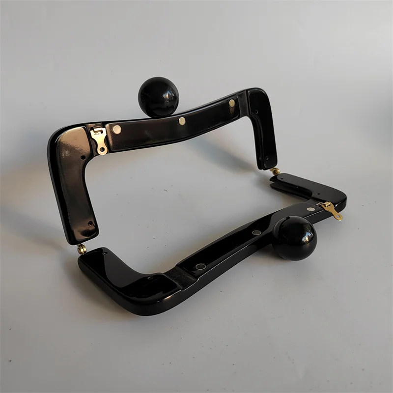 20 Cm Black Or White Pearl Beige Big Ball Clasp Acrylic Resin Purse Frame With Screws Obag Handles Drop Ship Purse Frames