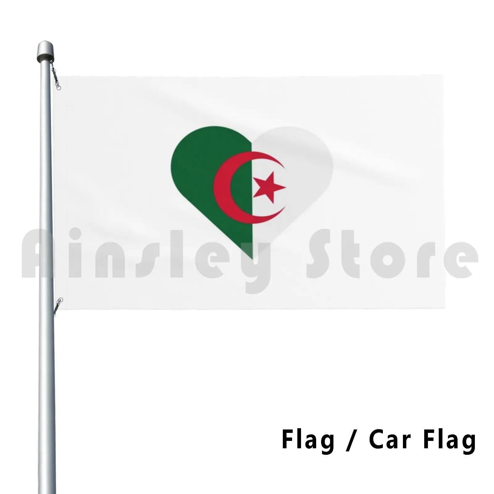 Algerian Flag Heart Flag Car Flag Printing Custom Algeria Heart Flag Algerian Muslim Islam Religion