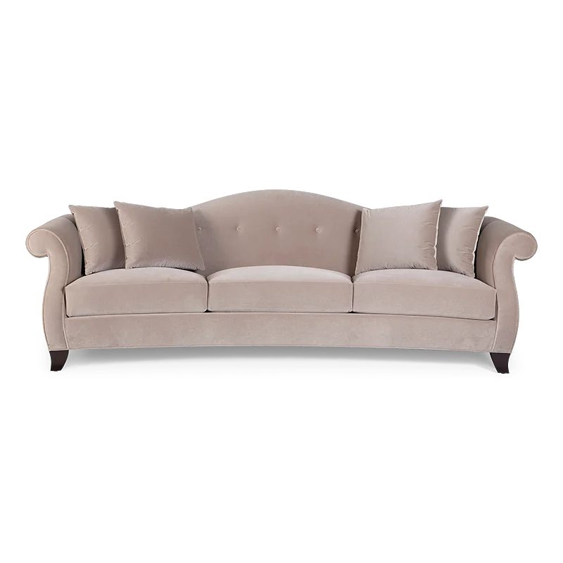 Modern Light Luxury Cream Ins Style European retro elegant sofa velvet Curved for Large and Small Apartments for Hotels