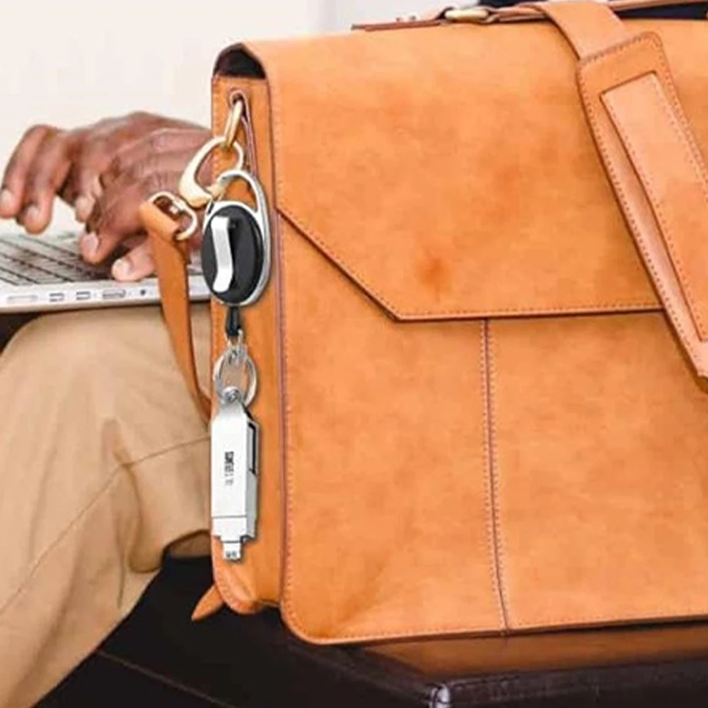 Porta badge identificativo da 2 pezzi con clip e portachiavi Manicotti verticali in plastica trasparente Porta badge retrattile con bobina porta badge retrattile