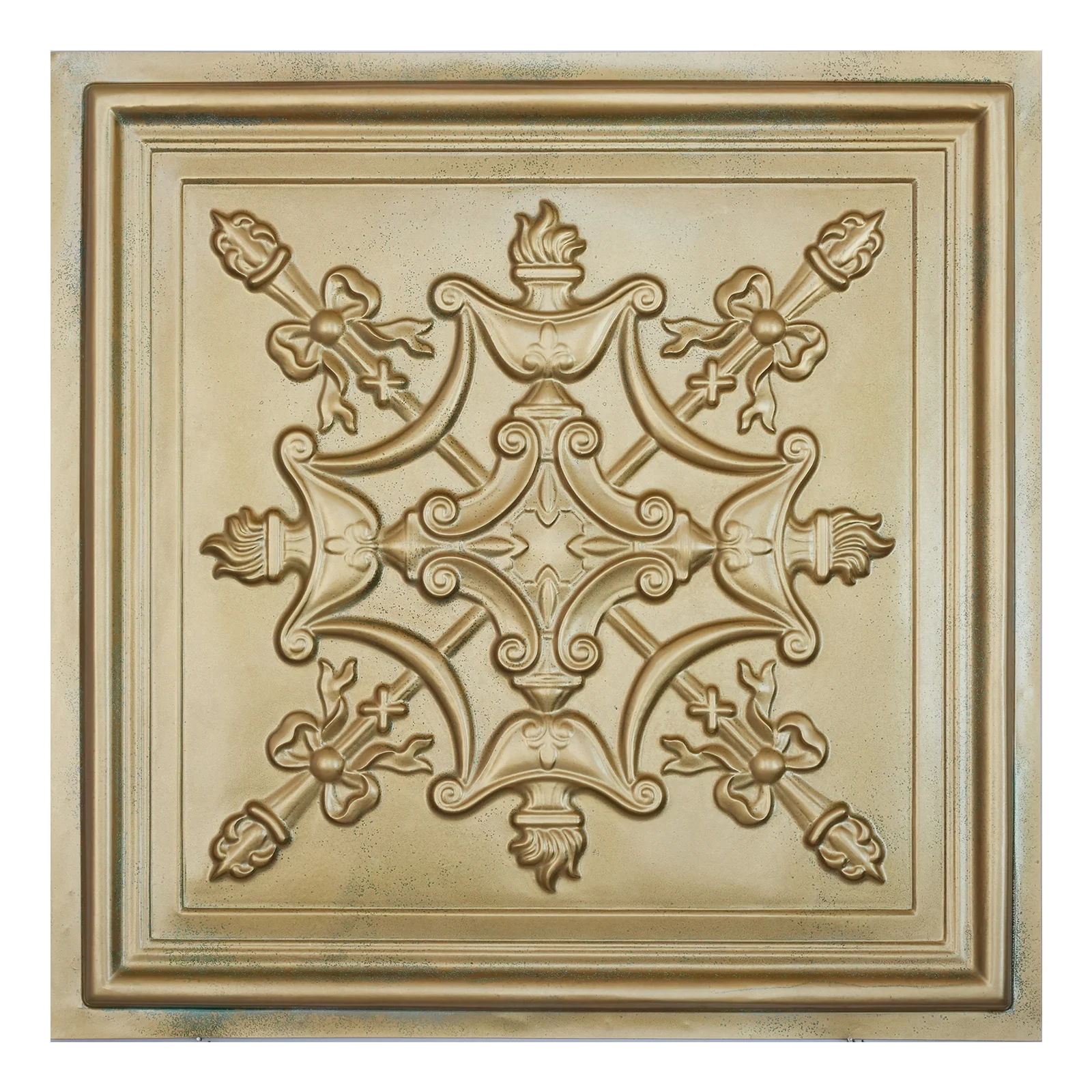 Decorative Fancy Tiles, 3D embossed wall panels, for Flower Boutique PL07 Brass verdigris 10pcs