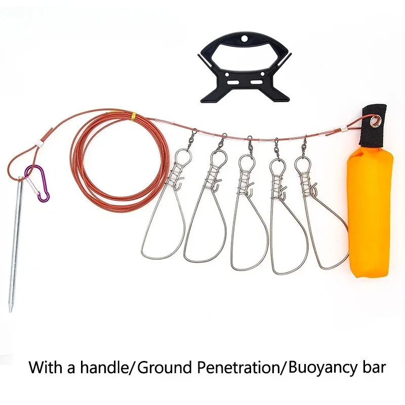 

3.5M Fishing Lock Fish Buckle Tools Fishing Lock Buckle with Reel Stainless Steel Lanyard Fish Lock Belt Fishing Tackle Stringer