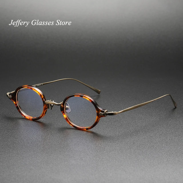 Occhiali da vista rotondi piccoli in titanio acetato giapponese da uomo occhiali da vista Vintage con incisione occhiali da vista stile anziani KMN181 AliExpress