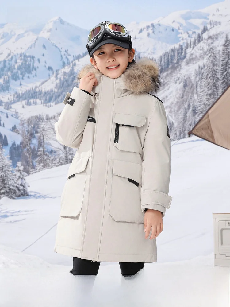 

Snow Flng 2026 Winter New Men's Long Parka Jaet Quilted Polyester Fiber Fur Collar Heavyweight Du down Coat Youthful Sle