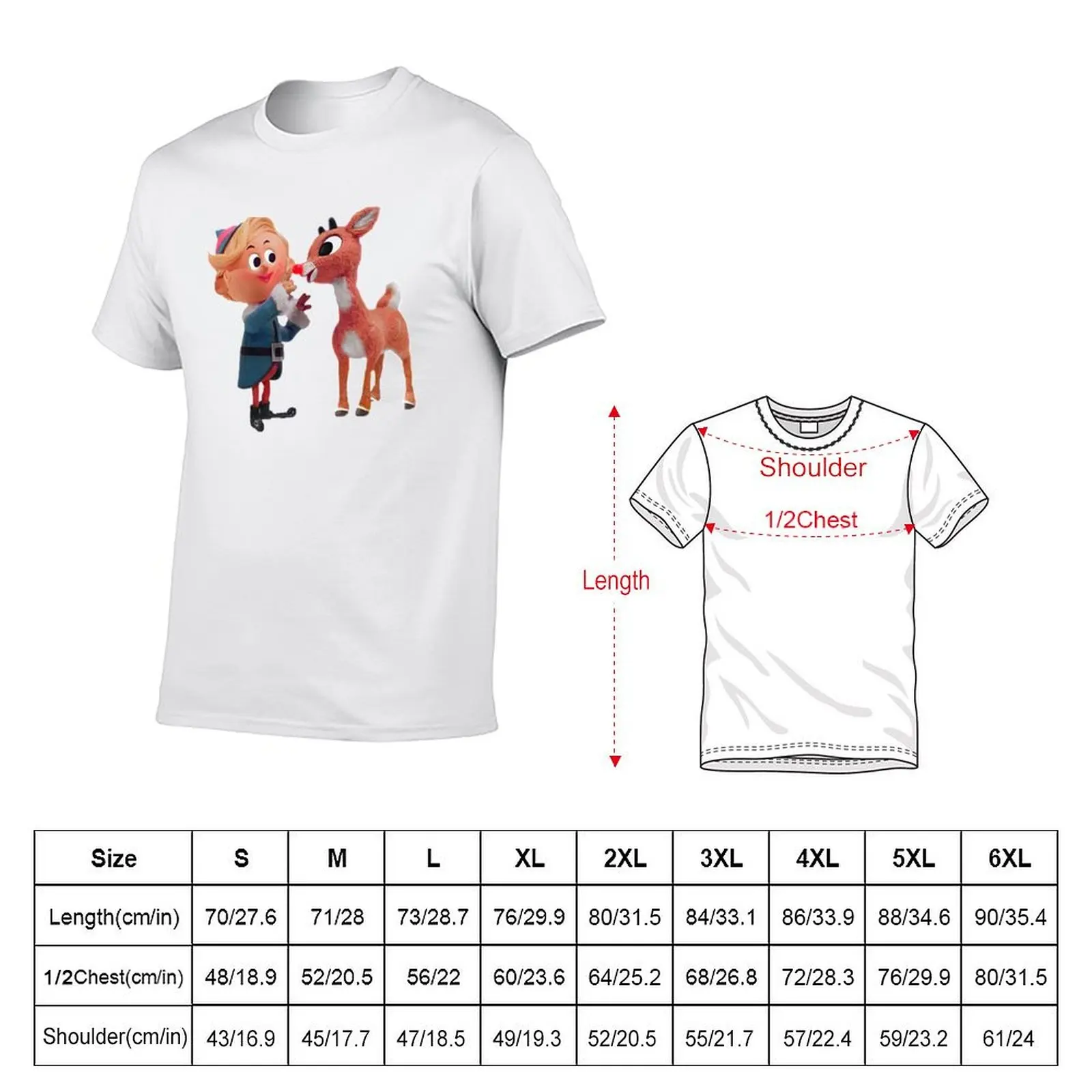 Rudolph the red nose reindeer T-Shirt Funny t-shirts custom t-shirts black t shirts for men