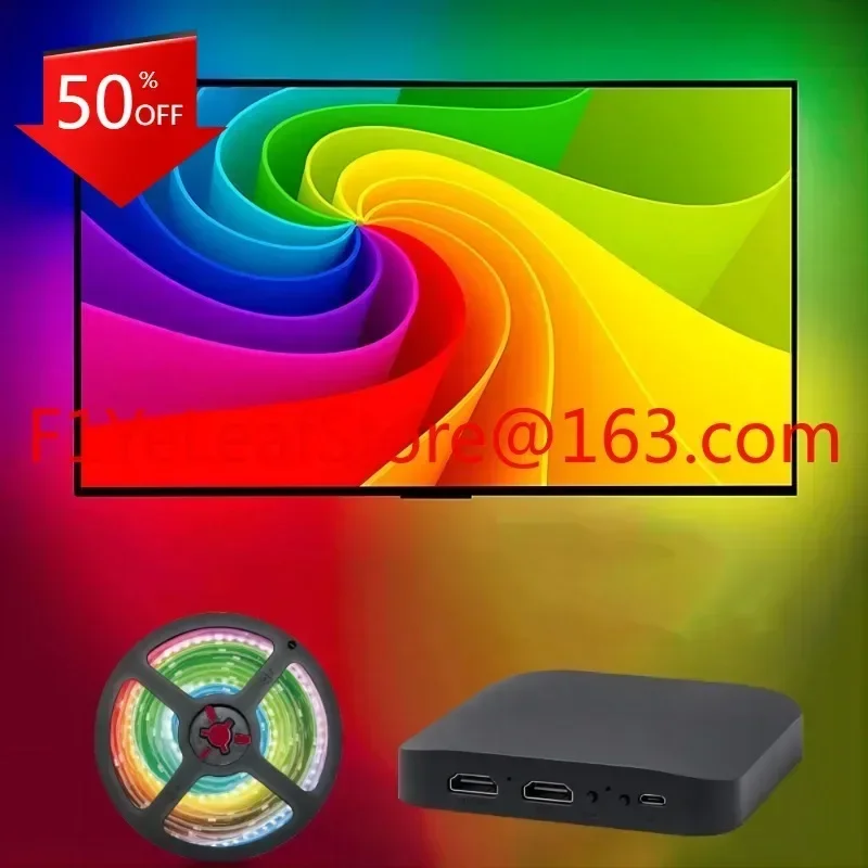

Hot salesRGB LED TV Backlight Strip Lights 5050 HDMI Screen Music Sync Ambient Lamp 12V Diode Tape for PC PS4 XBOX Gaming Device