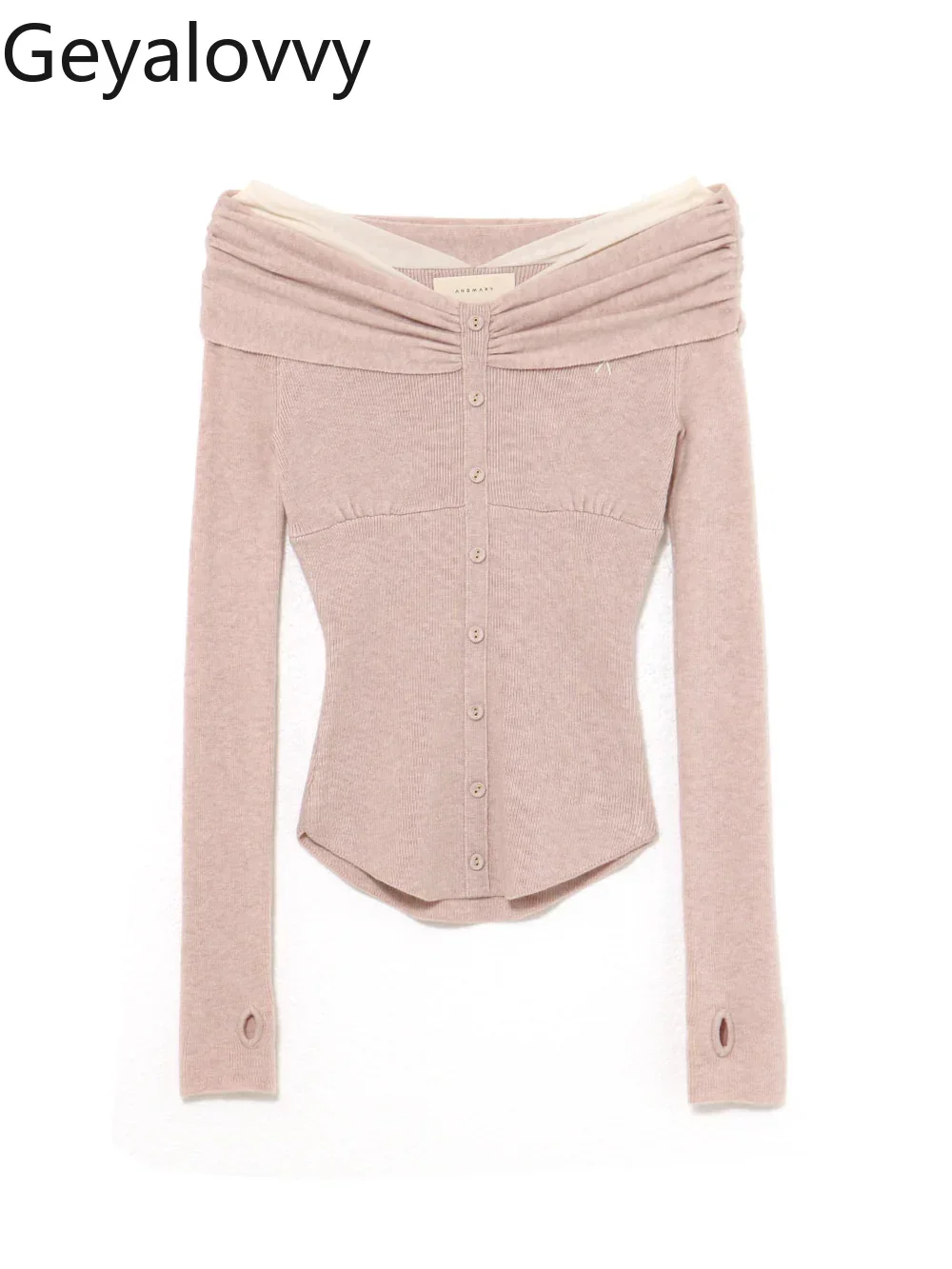 

Осень-зима, милый вязаный кардиган с открытыми плечами в японском стиле, универсальный облегающий свитер с высокой талией и длинными рукавами для женщин