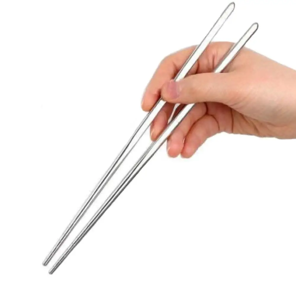 1 Pair 23cm Stainless Steel Chinese Chopsticks Korean Japanese Food Chopsticks Metal Sticks Eco Tableware Kitchen Accessories