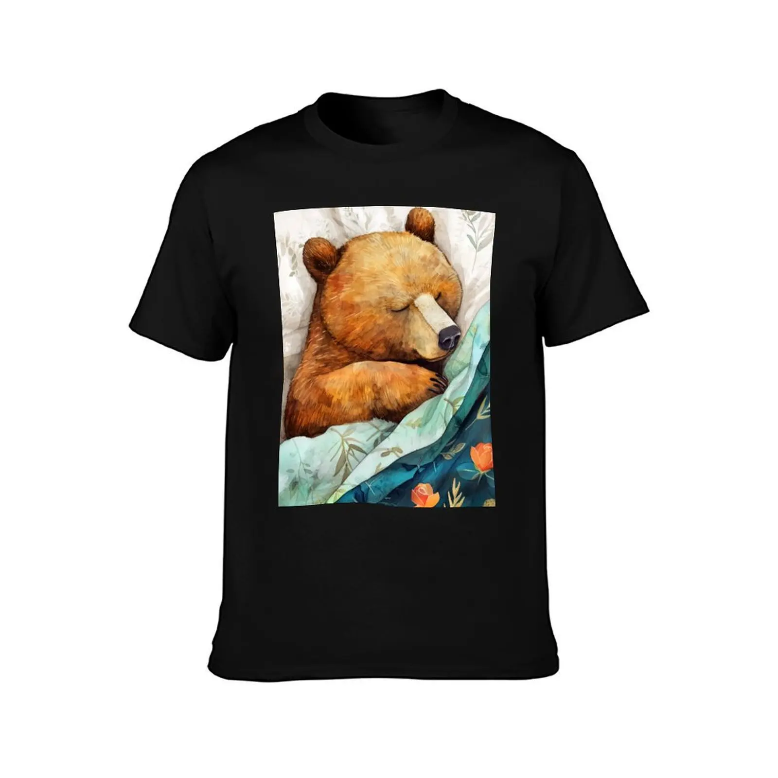 Bear portrait watercolor art #bear T-Shirt blue archive vintage t shirts oversized t shirt men