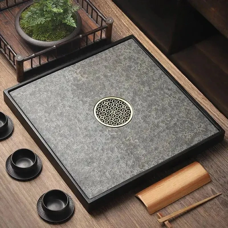 Drainage Tea Tray Ceremony Valet Drip Small Stone Serving Mini Tea Tray Hospitality Marble Bandejas Home Decorationgs