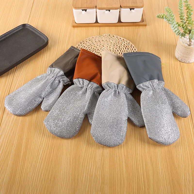 Waterproof Multipurpose Rags Dishwashing Gloves For Home Baking Pot Tableware Sink Countertop Stove Steel Wire Dishcloth Glove