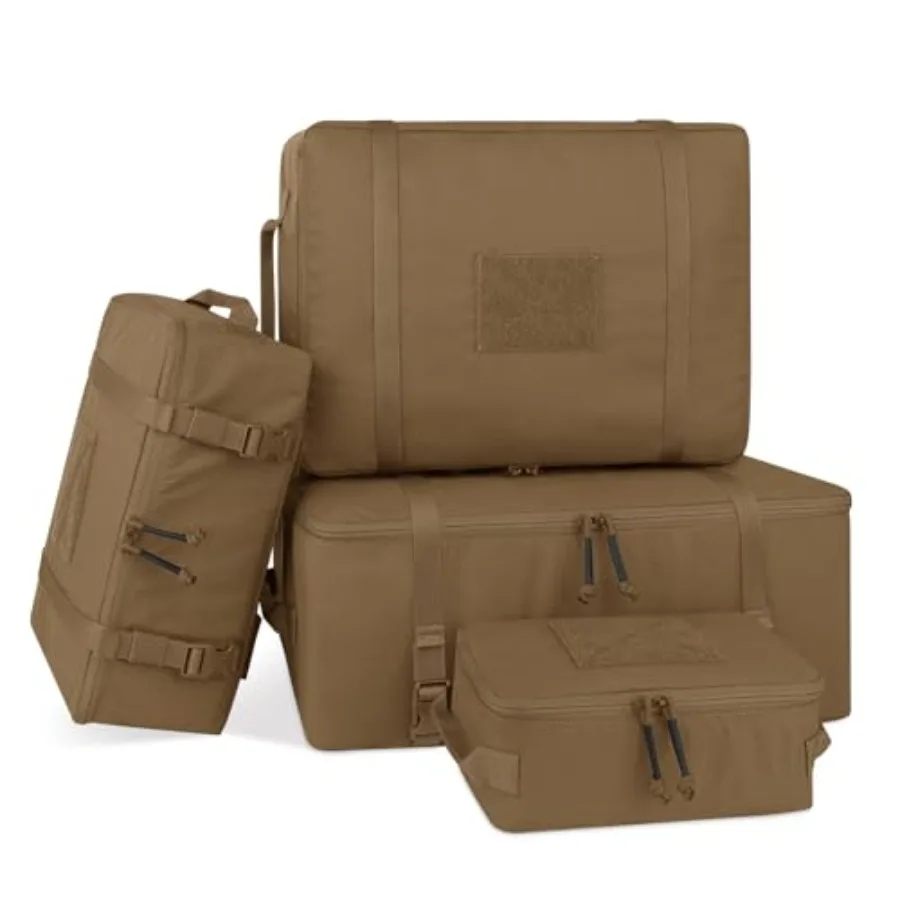 

4 PCS Tactical Modular Packing Cubes with Waterproof Material, Lae Capacity Storage Bag, Easy Clean Outdoor Travel Oanize Stora