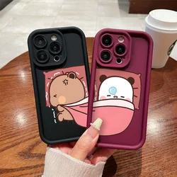 Cute DUDU BUBU Couple Phone Case for IPhone 11 12 13 14 15 16 Pro Max Mini X XS SE2 7 8 Plus Soft Covers Creative Cartoon Fundas