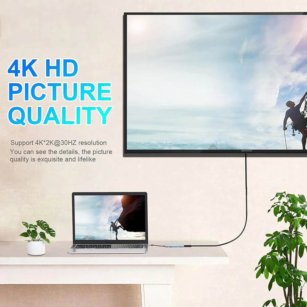 Obrázek 5: 11-in-1 USB C náboje blesk 3čepel notebook dokovací nádraží s 100mbps ethernetový, 4K UHD, vga, 3.5mm, USB, PD100W, TF/SD karta čtečka