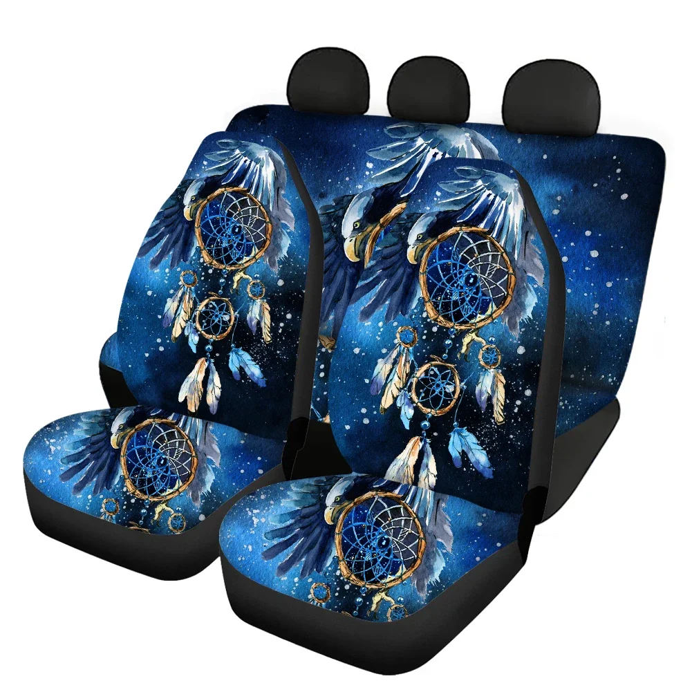 Classic Wolf Dreamcatcher Car Front&Back Seat Covers Universal Fit Most of Sedan Auto Seat Cover Anti-Slip Protector