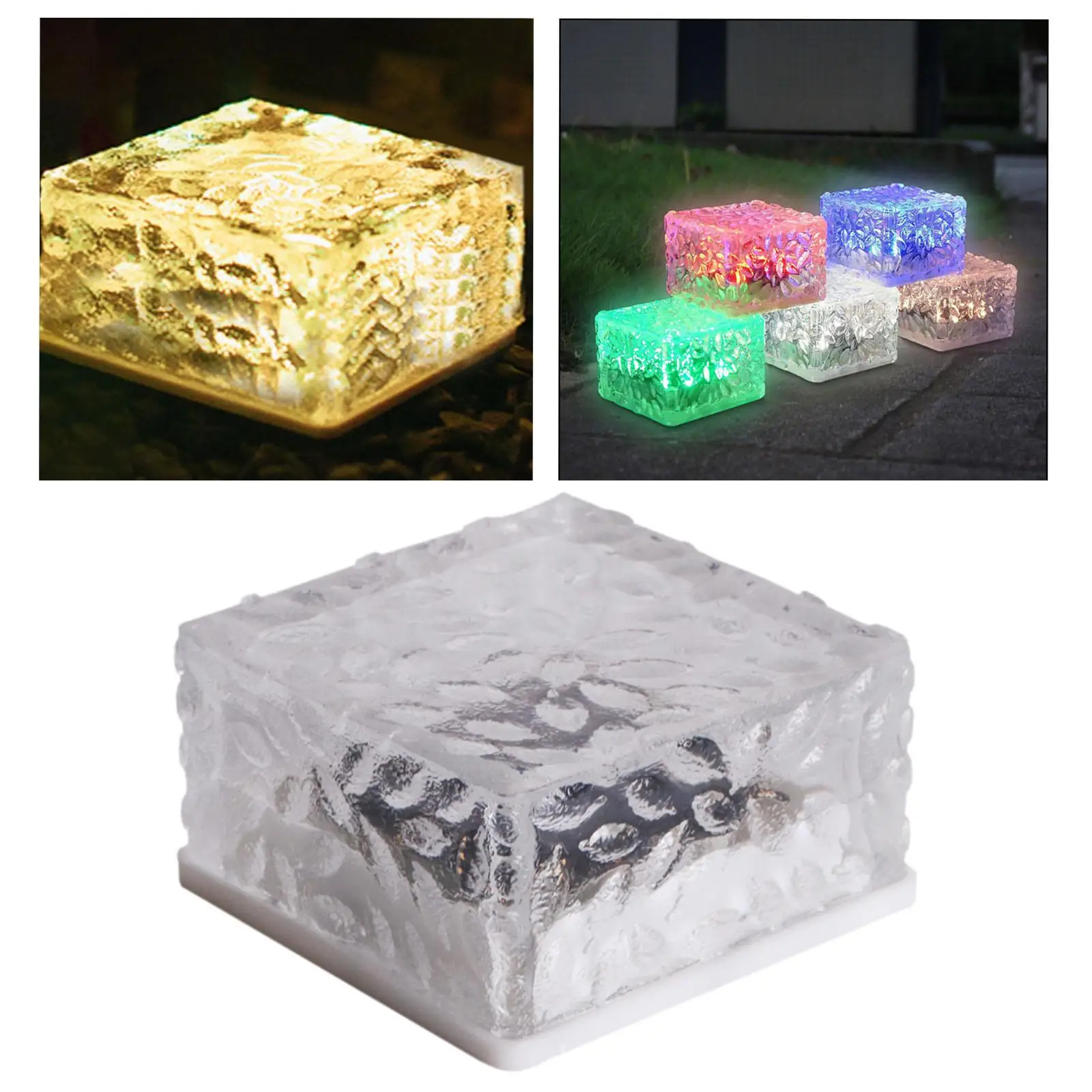 

Solar Brick Light Square Ice Brick Lamp Solar Powered Waterproof Landscape