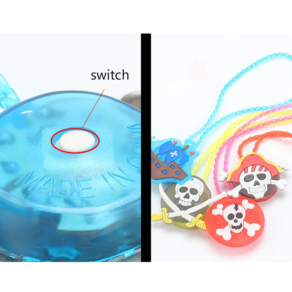 

12 Pcs LED Necklace Halloween Glowing Pendant Child Charming Party Luminous Plastic Chain Bead Decor Accessories