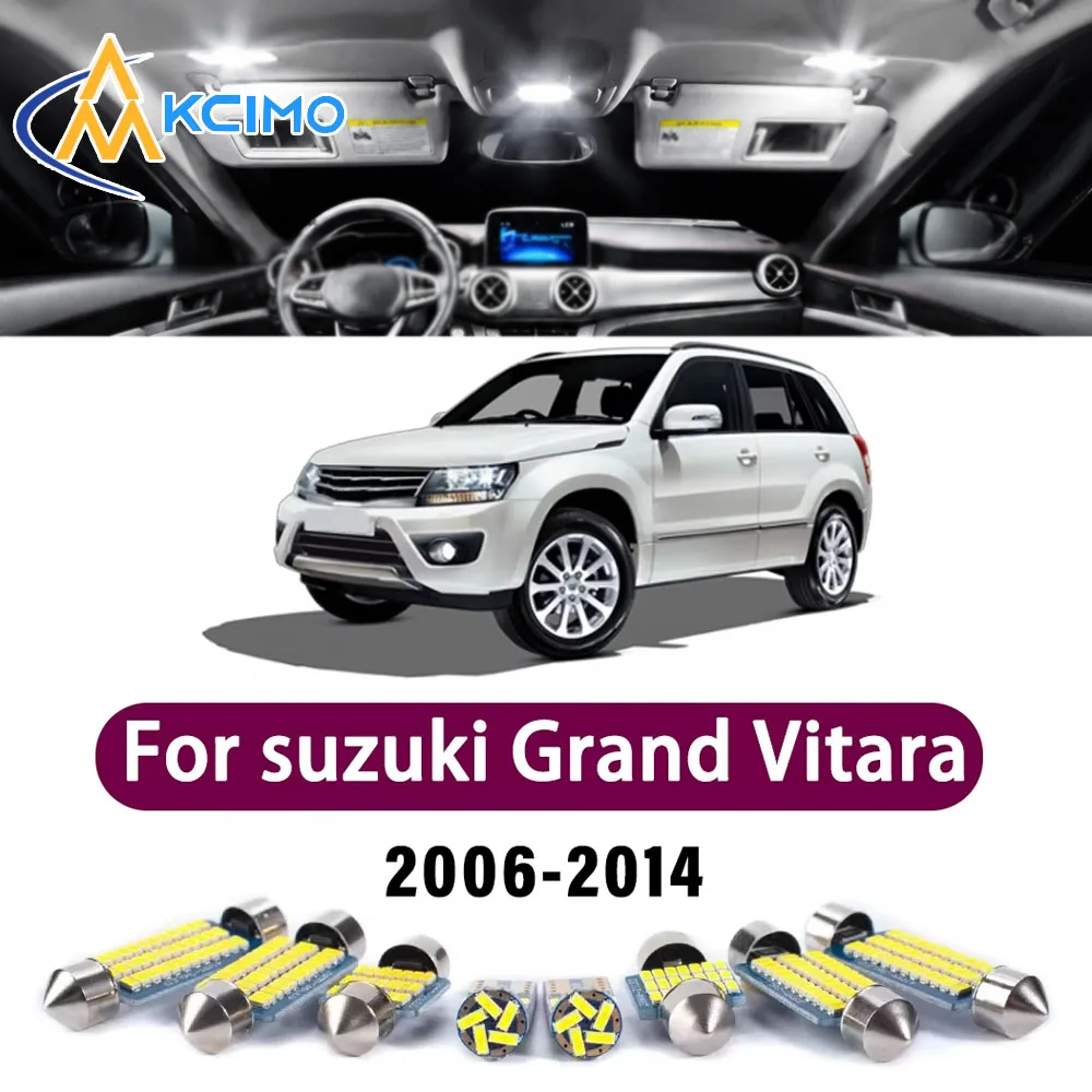 Error Free LED Interior Light Kit for Suzuki Grand Vitara Escudo 2006-2014 Premium Bright Dome Trunk Mirror Reading Lamps Canbus