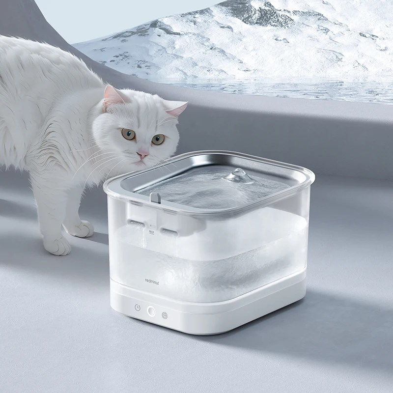 304 Stainless Steel Ultra-quiet 2.5L Car Pet Cat Fountain With Filter Does Not Directly Contact The Water Pump