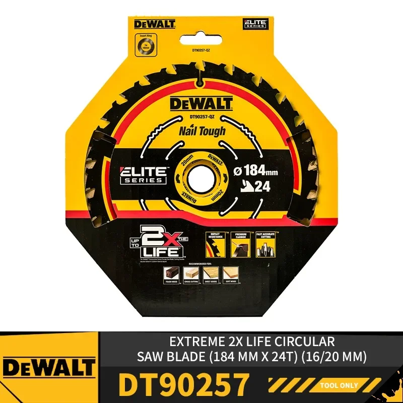 DEWALT DT90257/DT90259 EXTREME 2X Life Circular 184MM Saw Blade Power Tool Accessories