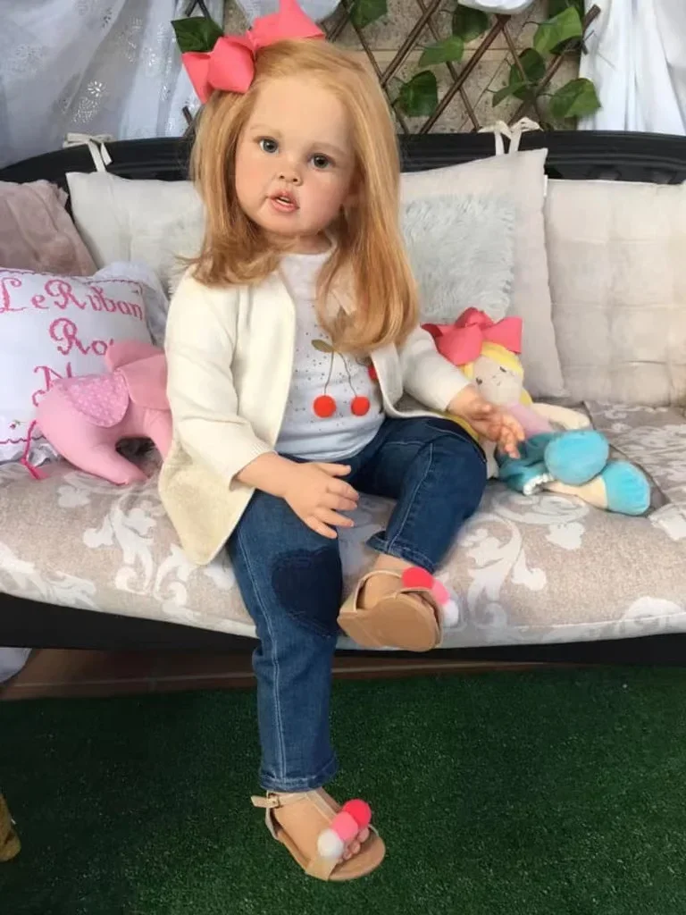 EGO 32Inches Reborn Baby Reborn Doll Kit CressidaLifelike Soft Tou ch Freckle Face  With Cloth Body