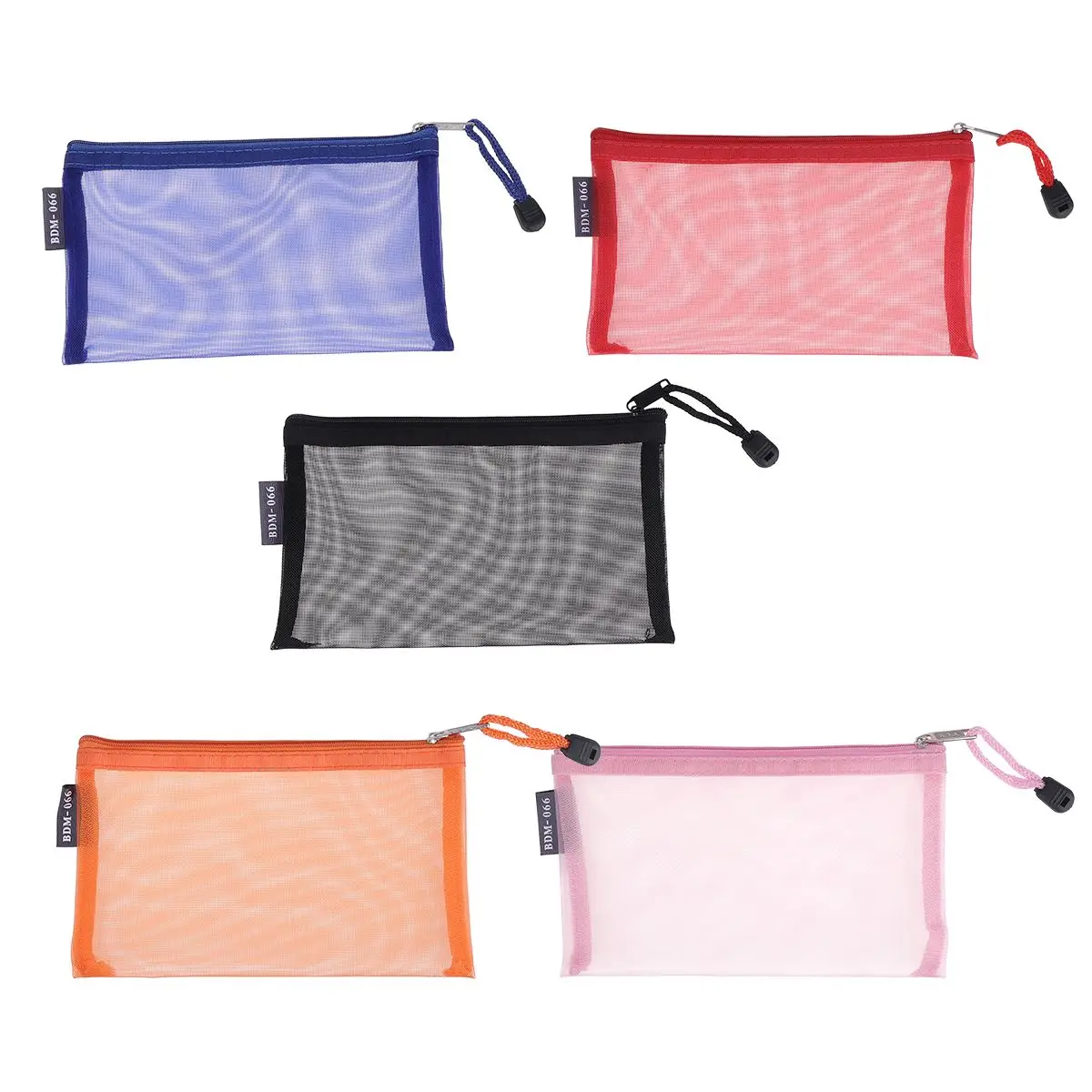 

5 Pcs Zipper Pencil Case Transparent Mesh Bags Portable Nylon Holder Fresh Child School Pen Bag Pencil Box Stationery Organizer