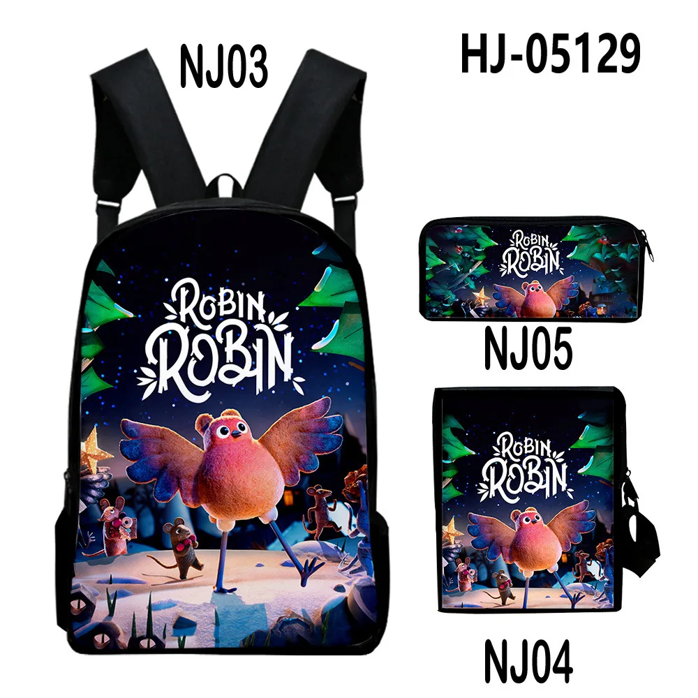 Trendy Popular Cool Ronbin Robin 3D Print 3pcs/Set pupil School Bags Laptop Daypack Backpack Inclined shoulder bag Pencil Case