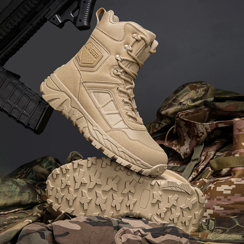 

Новое поступление 2025, походная обувь для мужчин, большие размеры 39-47, нескользящая мужская обувь для альпинизма, мужские износостойкие армейские ботинки