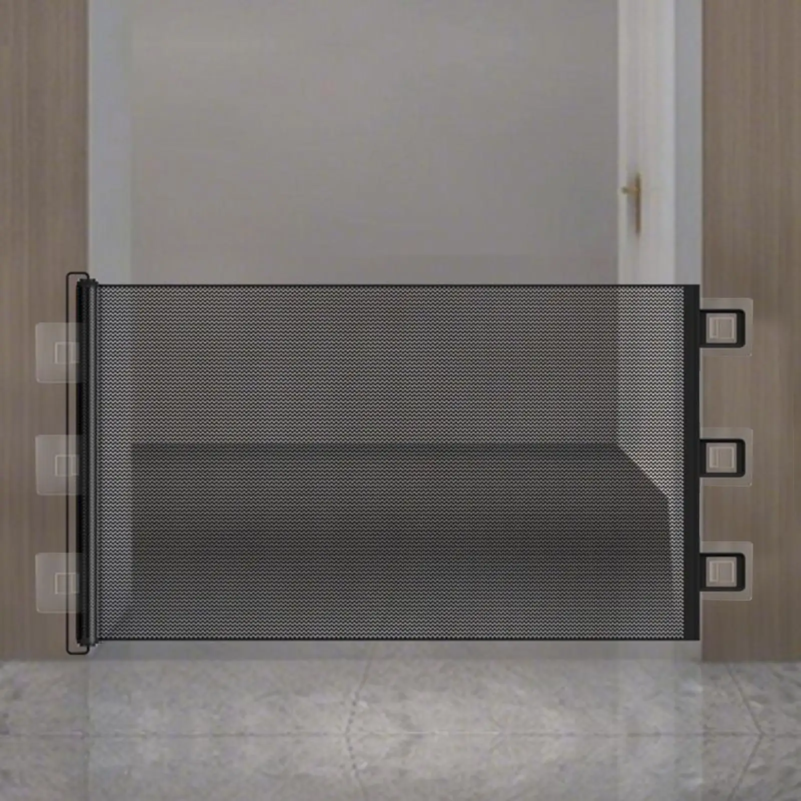 Retractable Pet Mesh Fence Punch-free Dog Screen Mesh Gate Adjustable For Pet Fencing Around Stairs Doorways hallways