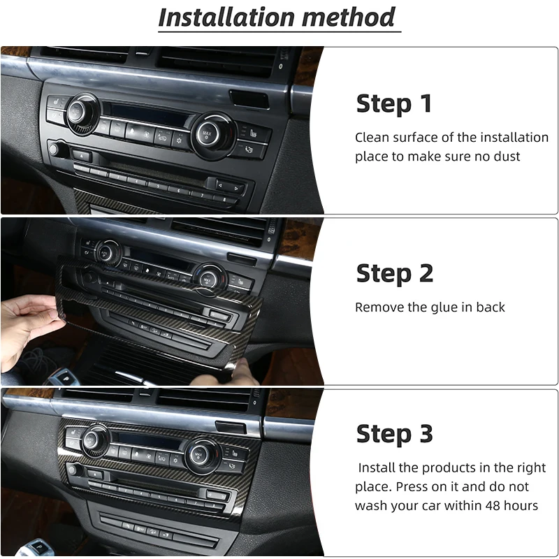 Kit Interior de fibra de carbono ABS para BMW, Panel de cambio de marchas para consola de salpicadero, cubierta decorativa, pegatinas embellecedoras